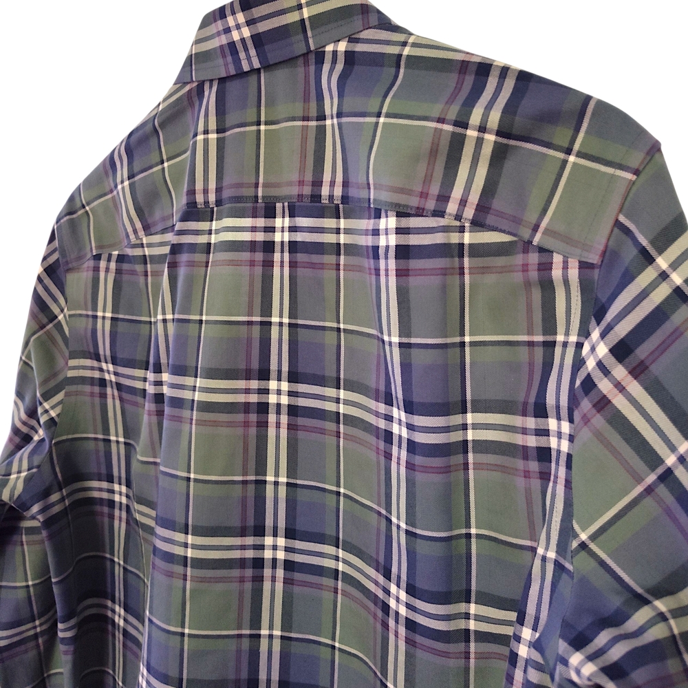UNTUCKit Cotton Button Up Shirt Mens Medium Plaid Long Sleeve 100% Cotton - Picture 5 of 8